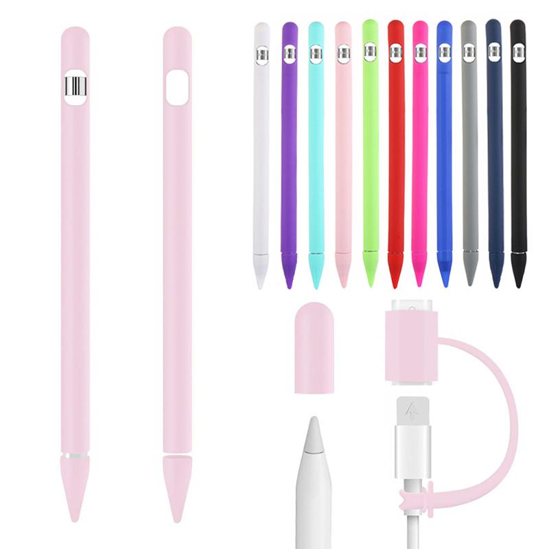 4-in-1 Silicone Case For Apple Pencil 1 Case Portable Anti Lost Pencil Skin Touch Adapter For Apple Pencil 1 Stylus Pen Holder