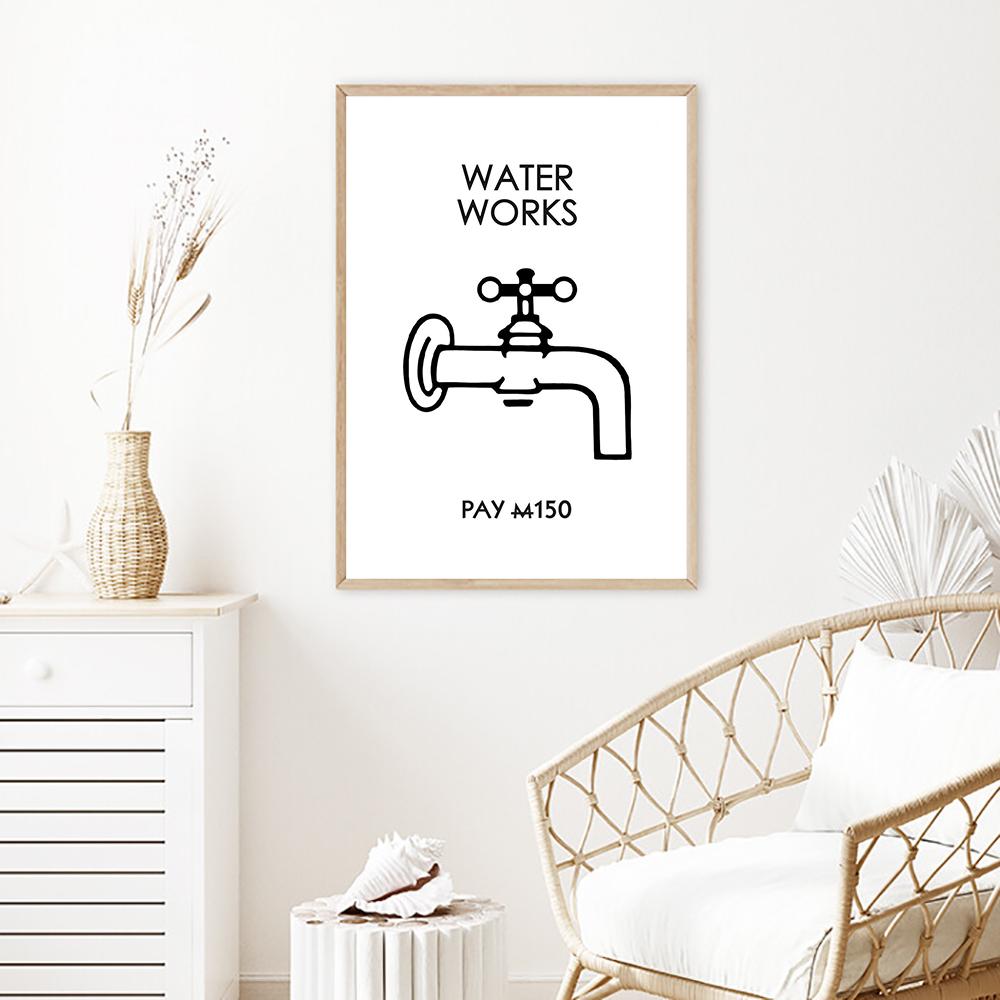 Save Water Laundry Posters Canvas Paintings Colorful Retro Inspired Quote Wall Art Prints Pictures for Bathroom Home Decoration