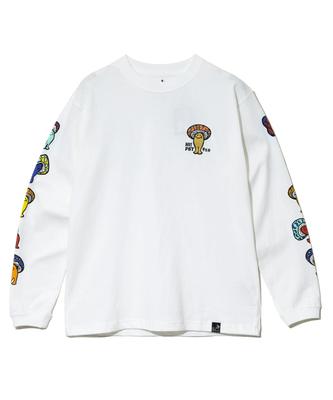 [go Slow Caravan] 351903 USA/C Hi!PSY! Mushroom Long Sleeve T-Shirt White L