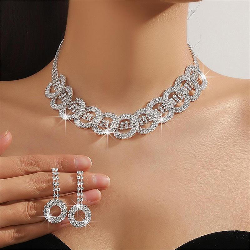 Diamond Necklace Earrings Set Wedding Gifts Accessories Wedding Gifts Luxury Accessories