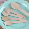 Wooden Eating Utensils Pack of 100 Disposable Cutlery Spoon Fork Knife Birchwood Cutlery Set Environmentally Friendly