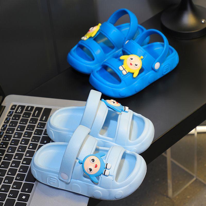 Children's Cartoon Summer Sandals: Non-slip, Squishy, Two-way Beach Shoes for Toddlers (Boys).