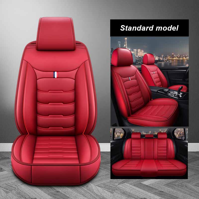 

Подушка для сиденья автомобиля с полным объемом, кожаная подушка, универсальный чехол для сиденья автомобиля Four Seasons, дышащий чехол для сиденья с полным пакетом Standard model красный