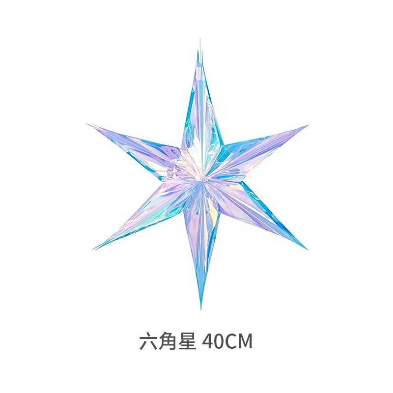 1 Pcs Glitter Stars Ornament Hanging Decorative Event Party Decor for Wedding Birthday Rainbow Shine Star Iridescent Decorations