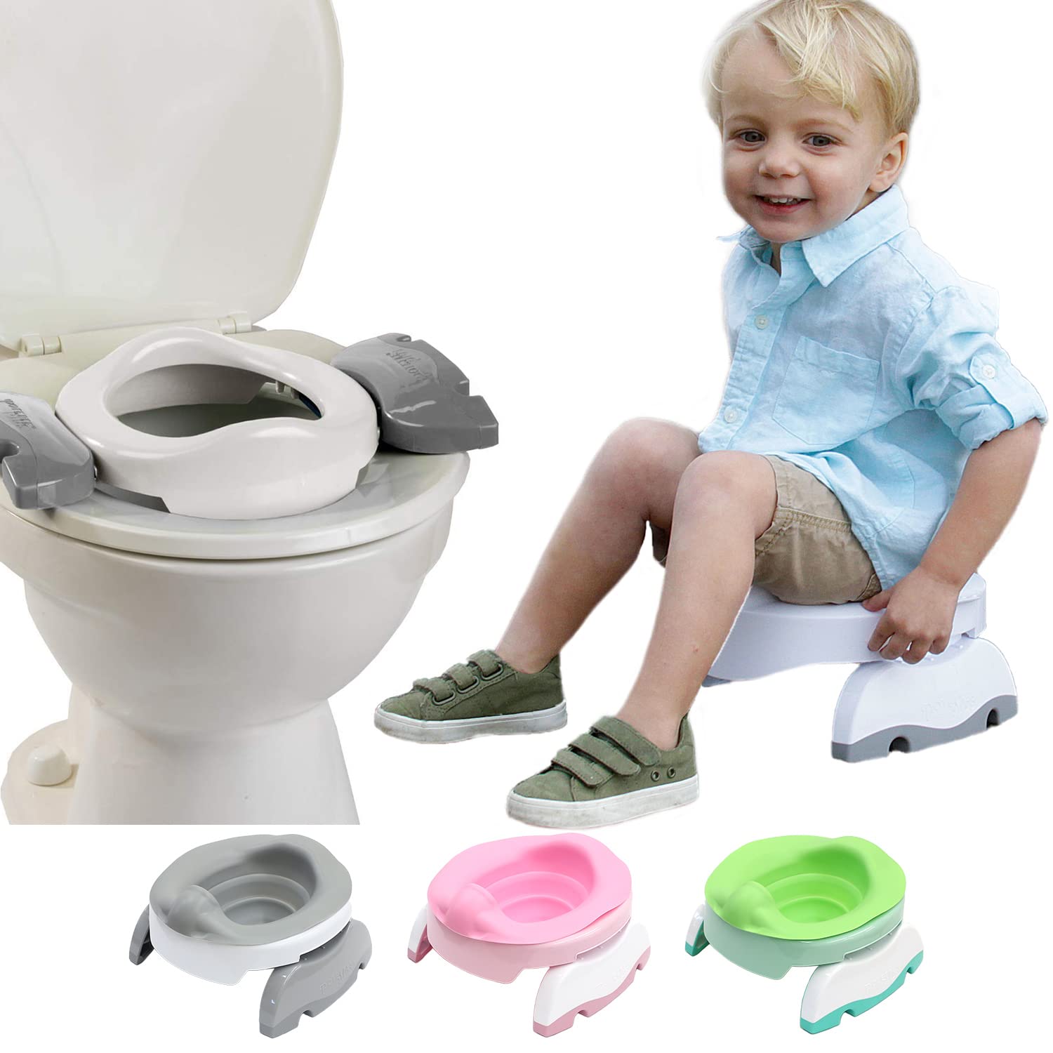 

Pottet Plus Value Set (Pink/Pink) - 3-in-1 Portable Toilet, Multi-Purpose, Ideal for Emergency Preparedness, Camping, and Potty Training