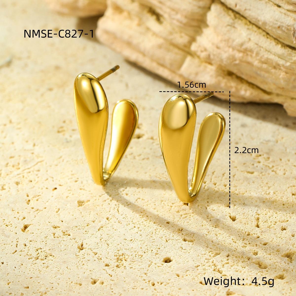 GEMCHIC Women s Minimalist V-Shape Stainless Steel Stud Earrings for Daily Wear