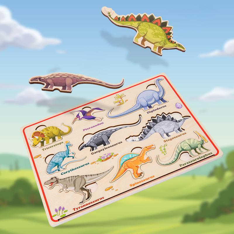 Деревянная Магнитная 3D История-Пазл Малыш Дети Животное Динозавр Транспорт Познание Раннее Образование Образовательные Игрушки