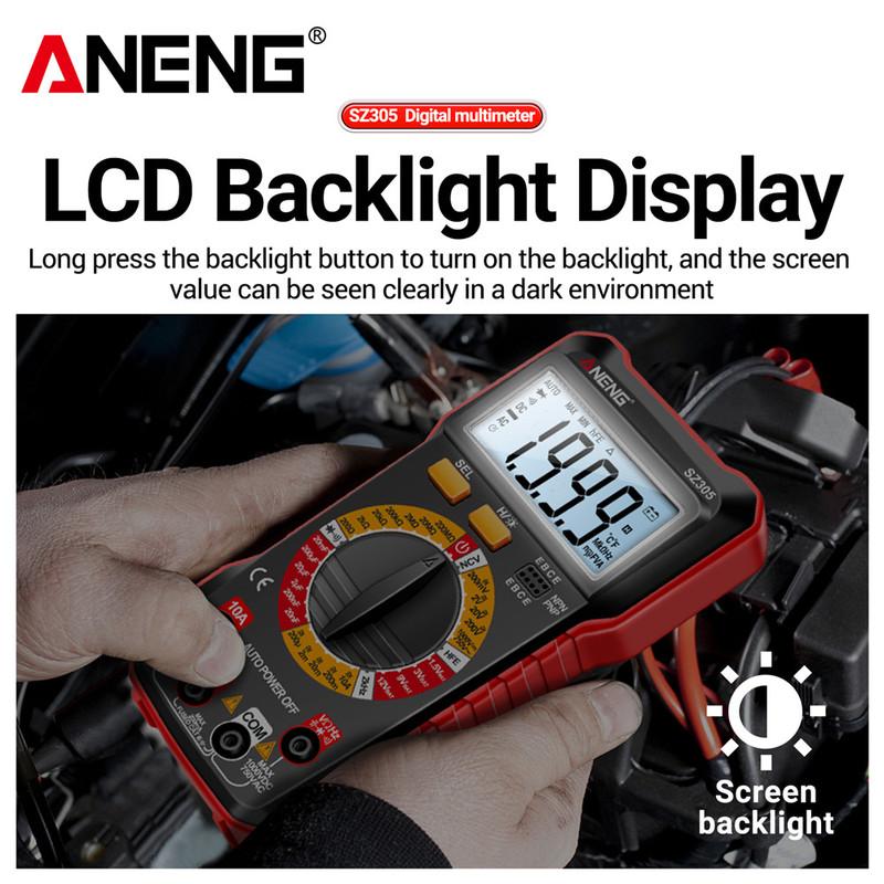 ANENG SZ305 Multimeter Professional Capacitor Tester with 1999 Count AC/DC Voltmeter Current Resistance Ohm Intelligent Testing