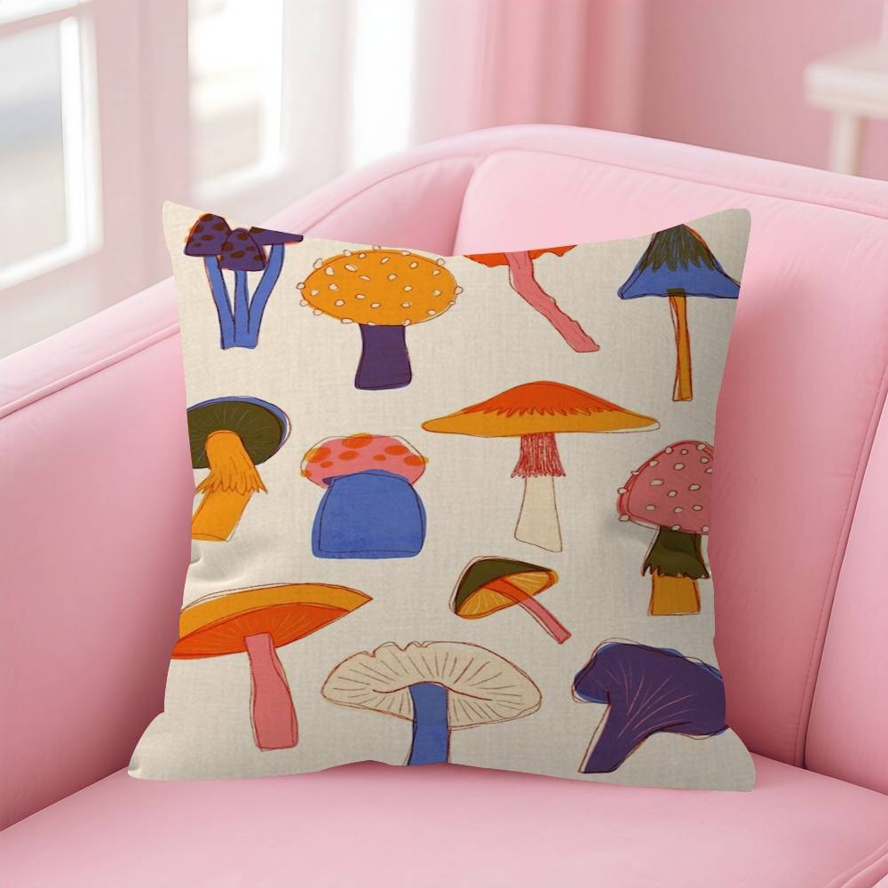 Mushroom Personalized Pillow Cover Kids Bedroom Wild Party Decor Pillowcase Kid Birthday Shower Gift