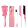 6pcs/Set Comb Brush Set Hairdressing Spray Bottle Hair Braiding Loop Pointed Rat Tail Comb Edge Fixed Mouse Control Brush