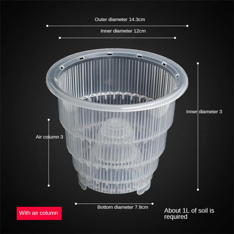 Maceta de malla de plástico transparente para orquídeas, maceta para decoración del hogar, jardinería, balcones, plantas suculentas