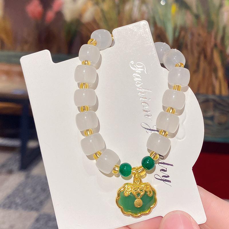 

Изысканный опаловый браслет с бусинами для женщин, элегантный кулон, регулируемые браслеты, ювелирные изделия для дружбы, подарки