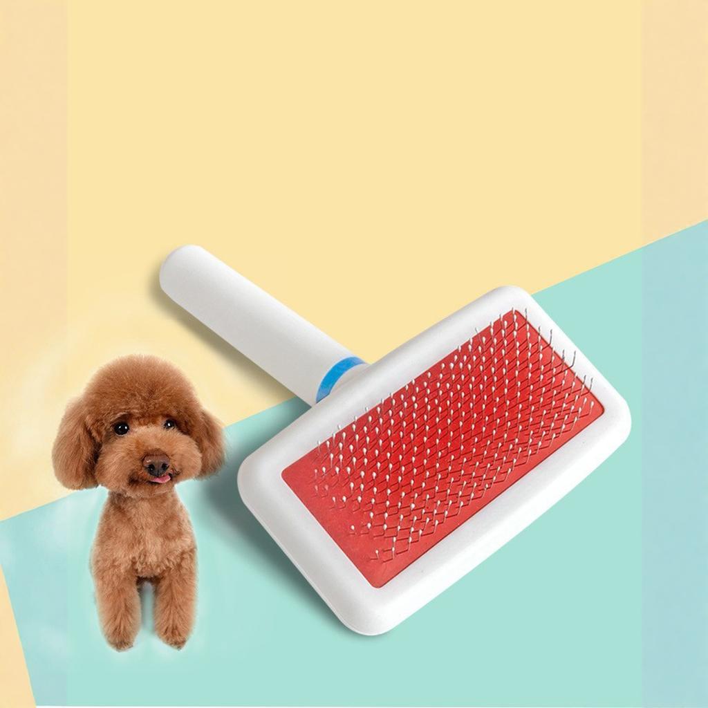 Pet Grooming Slicker Brush with Protective Tips and Air Cushion Base for Dogs and Cats Effective Detangling Shedding Removal Tool Durable Handle