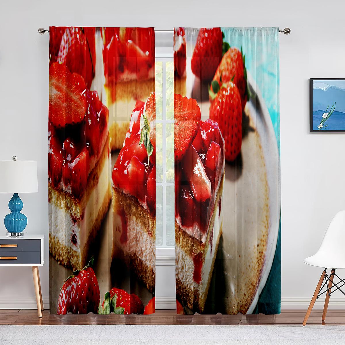 Джем Торт Десерт Малиновый Прозрачные Шторы для Гостиной Шифоновая Вуаль Шторы Спальня — фото 6