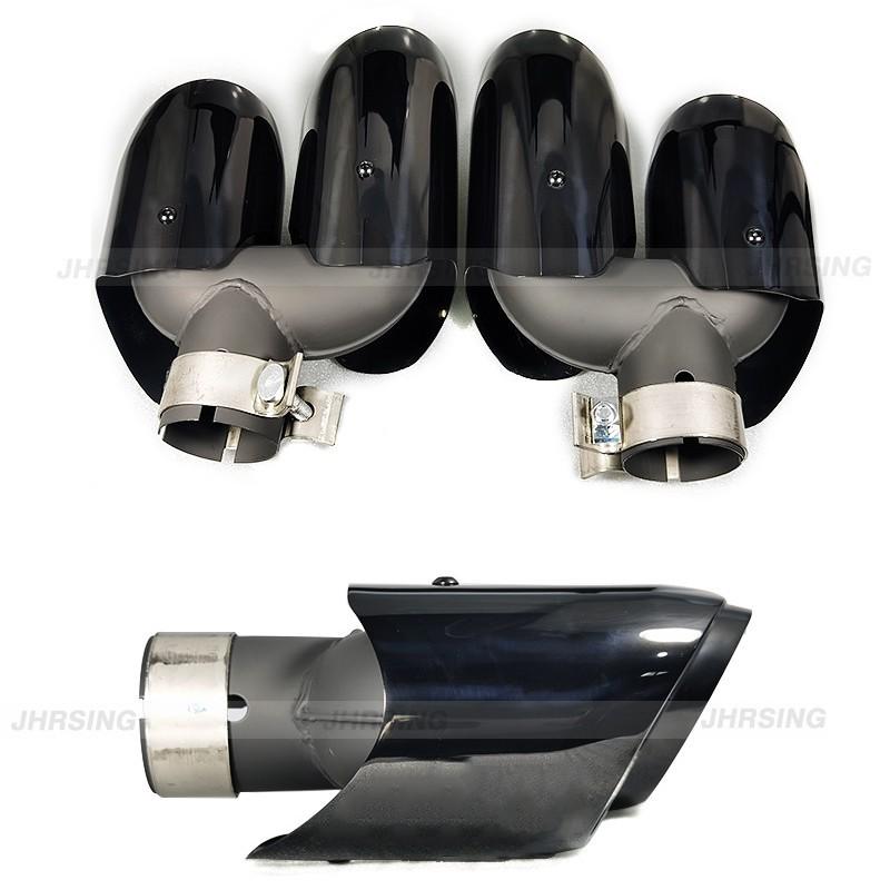 14-18 Porsche Macan Quad Black Chrome Stainless Steel Exhaust Tailpipe