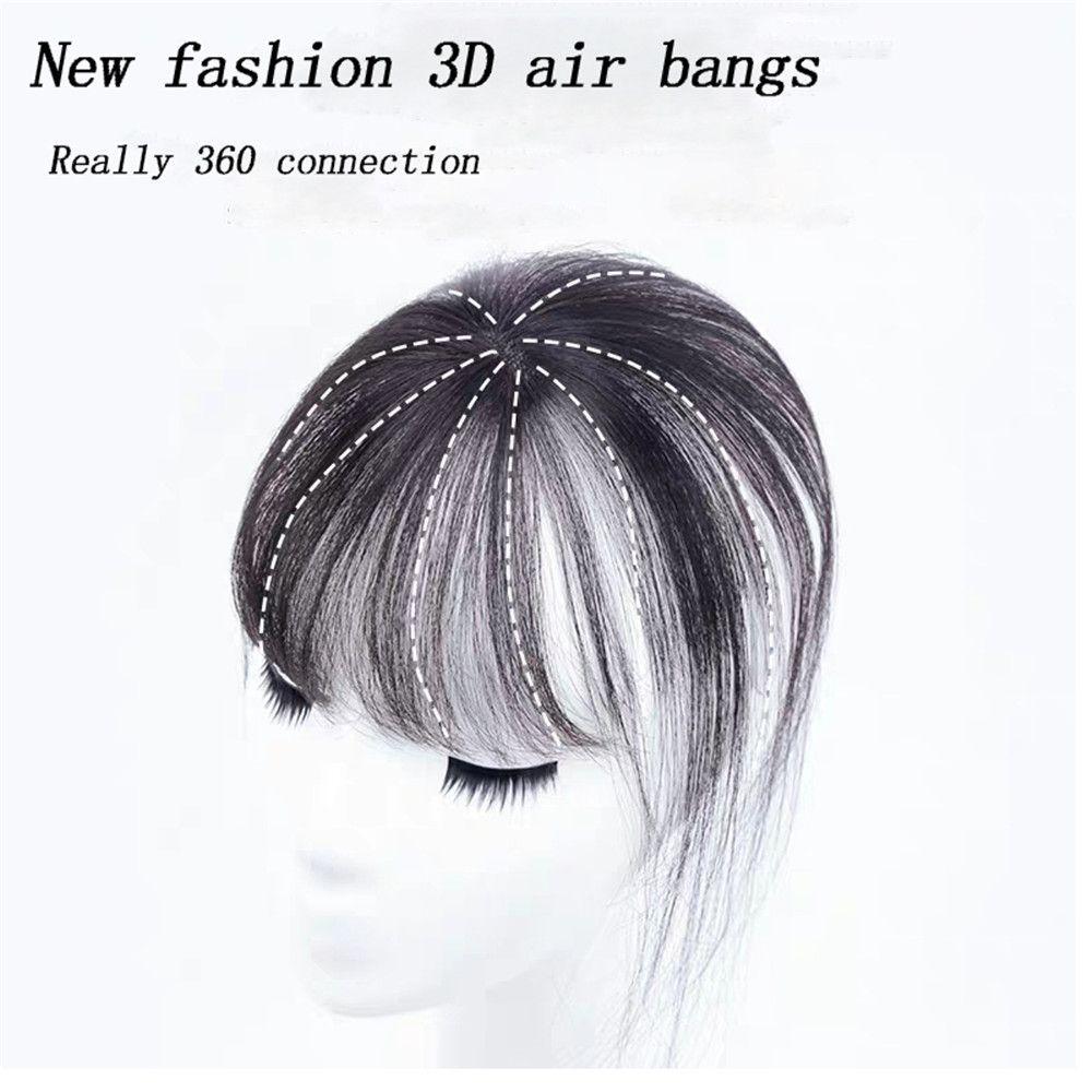 Fashion Women Beauty Invisible Seamless 3D Air Bangs Hairpiece Cover Up Baldness Thin Hair Topper