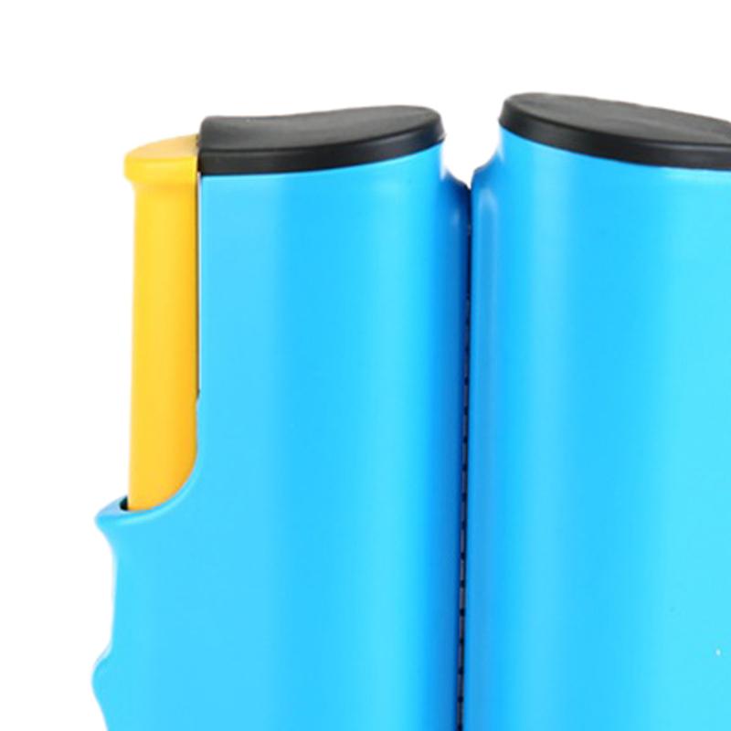 

Retractable Table Tennis Net Rack Fashionable Safe Wavy Edge Portable Pong Ball Net Rack for Gym School Blue Yellow