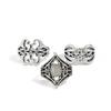 IngeSight.Z 3Pcs/Set Vintage Irregular Hollowout Pattern Open Ring Men Punk Geometric Adjustable Finger Ring Jewelry Accessories