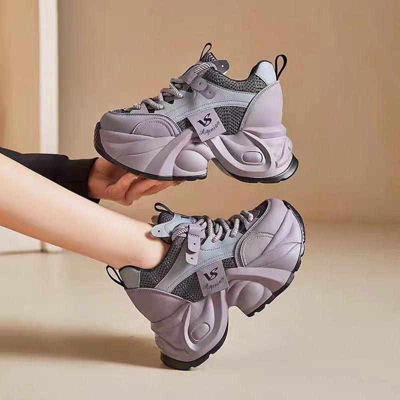 

Dad s shoes for women new style sponge cake short Le Xiaobai shoes thick sole with increased height for women 40 фиолетовый