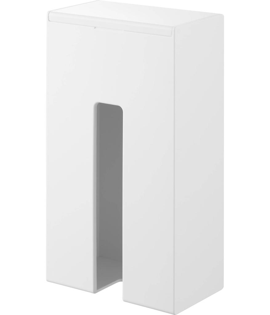 Yamazaki Magnetic Disposable Glove Holder, White, W13.6 x D8.1 x H24.5cm, Tower, Floating Storage Case, 1379