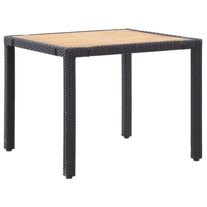 VidaXL Mobilier à dîner de jardin 5pcs et coussins Résine tressée Noir