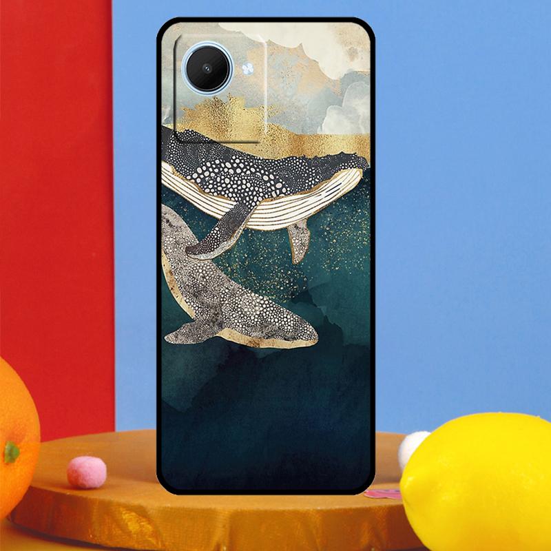 Cartoon Whale For Realme GT5 GT Neo 6 9 10 11 12 Pro Plus C21Y C25s C30 C31 C33 C35 C51 C53 C55 C67 Case