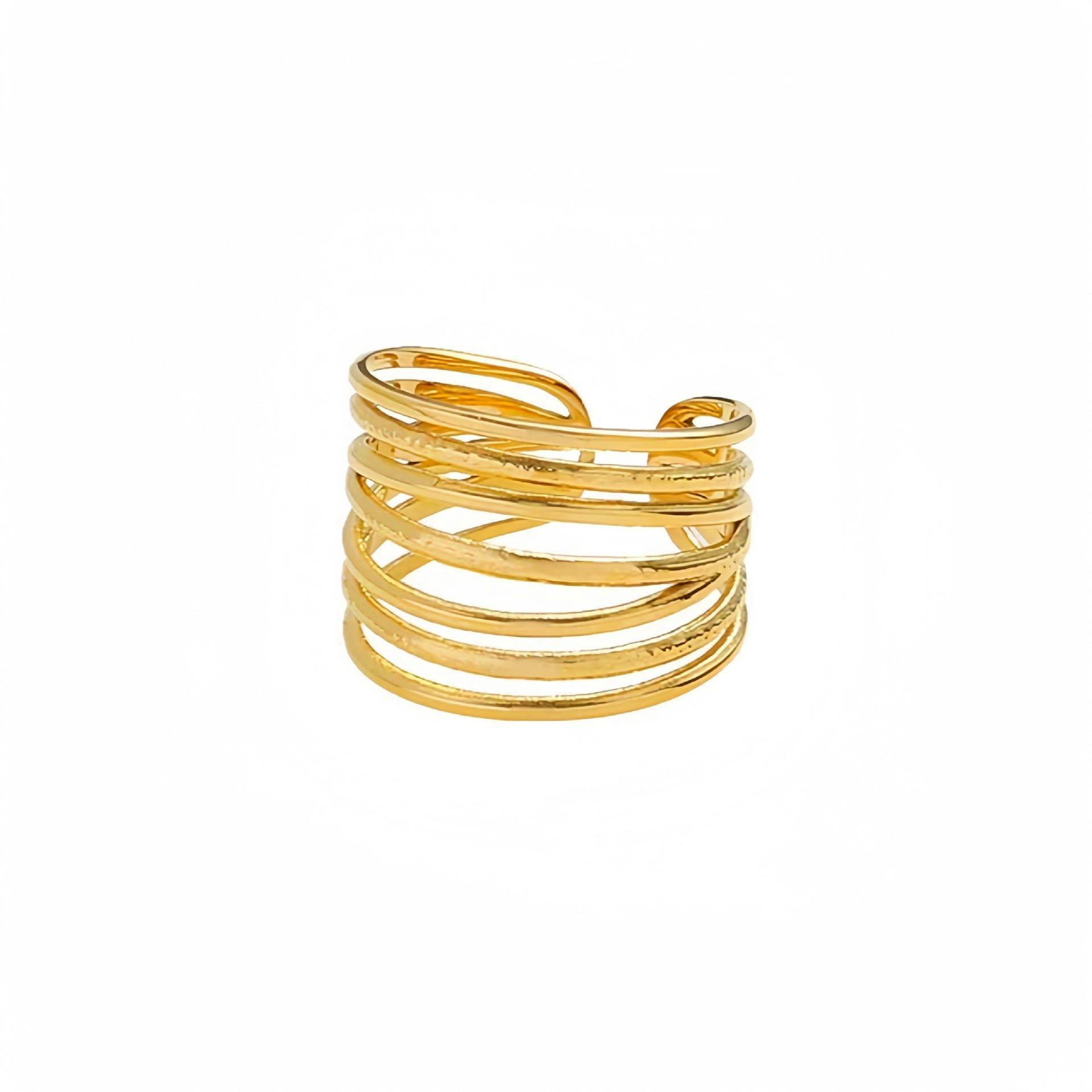 

Minimalist Titanium Steel Wide Band Open Ring Adjustable Opening