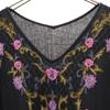 GRACE CONTINENTAL Flower Embroidery French Sleeve Wrinkles Processing One Piece Women Used
