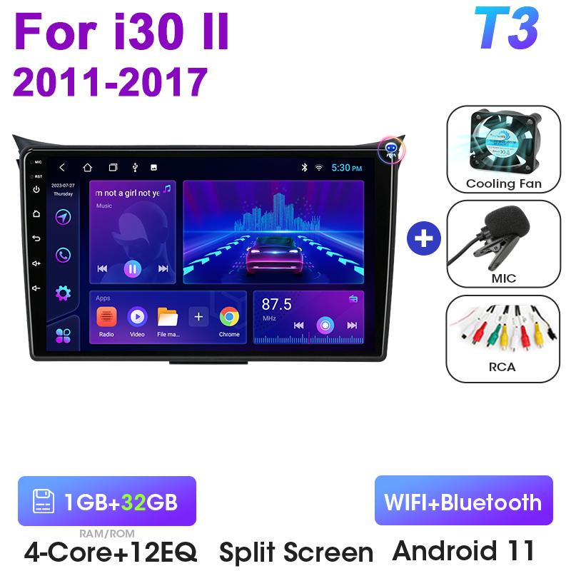 2 Din Android 12 Car Radio For Hyundai I30 II 2 GD 2011 - 2017 Multimedia Video Player GPS 4G Carplay Auto Stereo DVD Head Unit