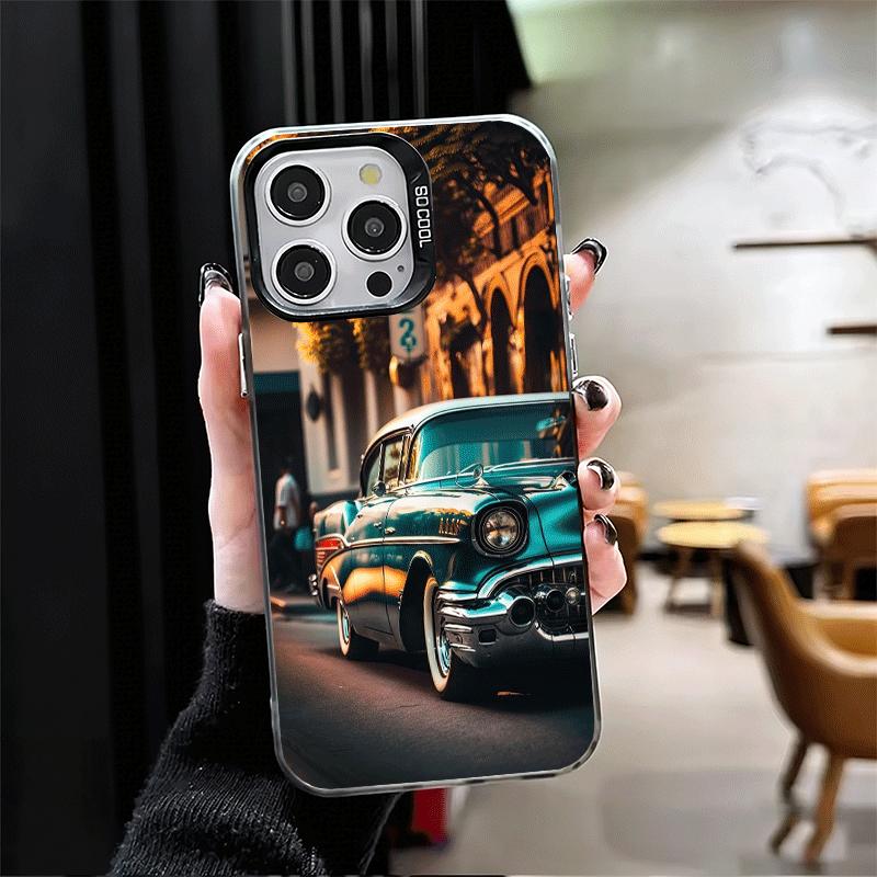 Classic Vintage Retro Car Shockproof Phone Case for iPhone 17 Air 16 16E 15 Pro Max 14 Plus 13 Mini 12 Back Cover Anti Fall Fund