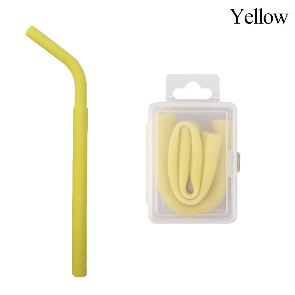 Reusable Drinkware Barware Cleaning Brush Silicone Straws Bar Accessories Foldable Drinking Straw