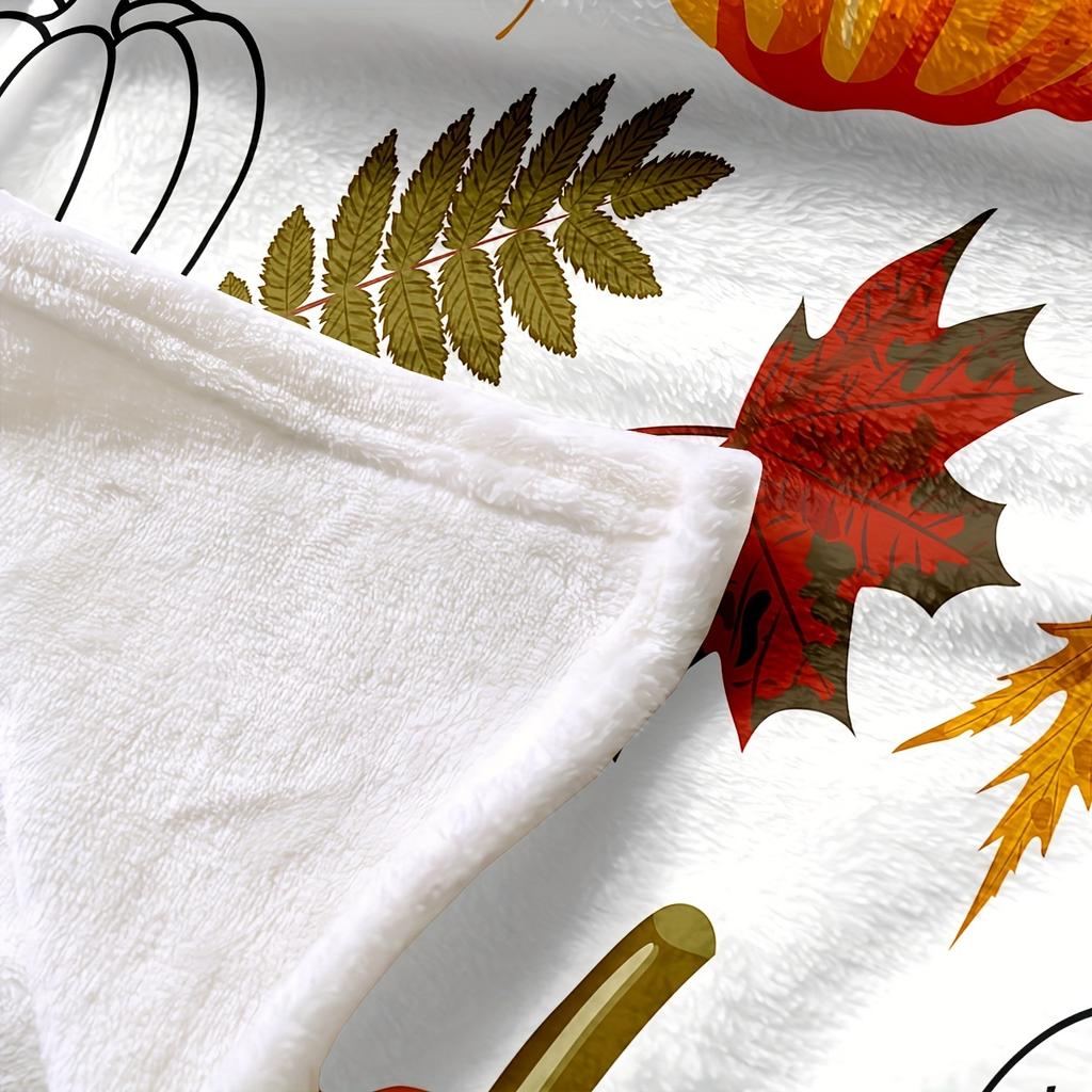 Cozy Halloween Pumpkin Pattern Flannel Blanket - Soft, Comfortable, Fall Design, Great for Home Decor, Halloween Blanket