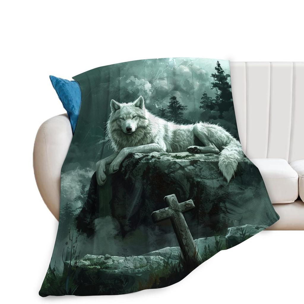 Fishshaped letter pattern digitalprinted polyester Bedroom velvet flannel soft sofa cover blanket Fleece blankets for beds