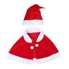 Christmas Cape Hat Set Festive Red White Xmas Outfit Soft Velvet Santa Costume Universal Size Makeup Clothing Props