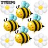 8pcs Cute Bee Balloon Arch Kits Sweet Bee Balloons and Daisy Flower Balloons for Spring Animal Themes Birthdays Outdoor Wedding Party Decorations