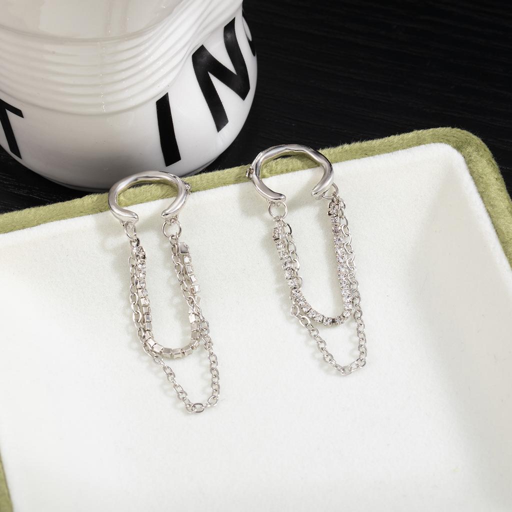 Tassel Chain Long Sweet And Cool Dark Wind Cold Wind Female Cool Ear Clip Jewelry