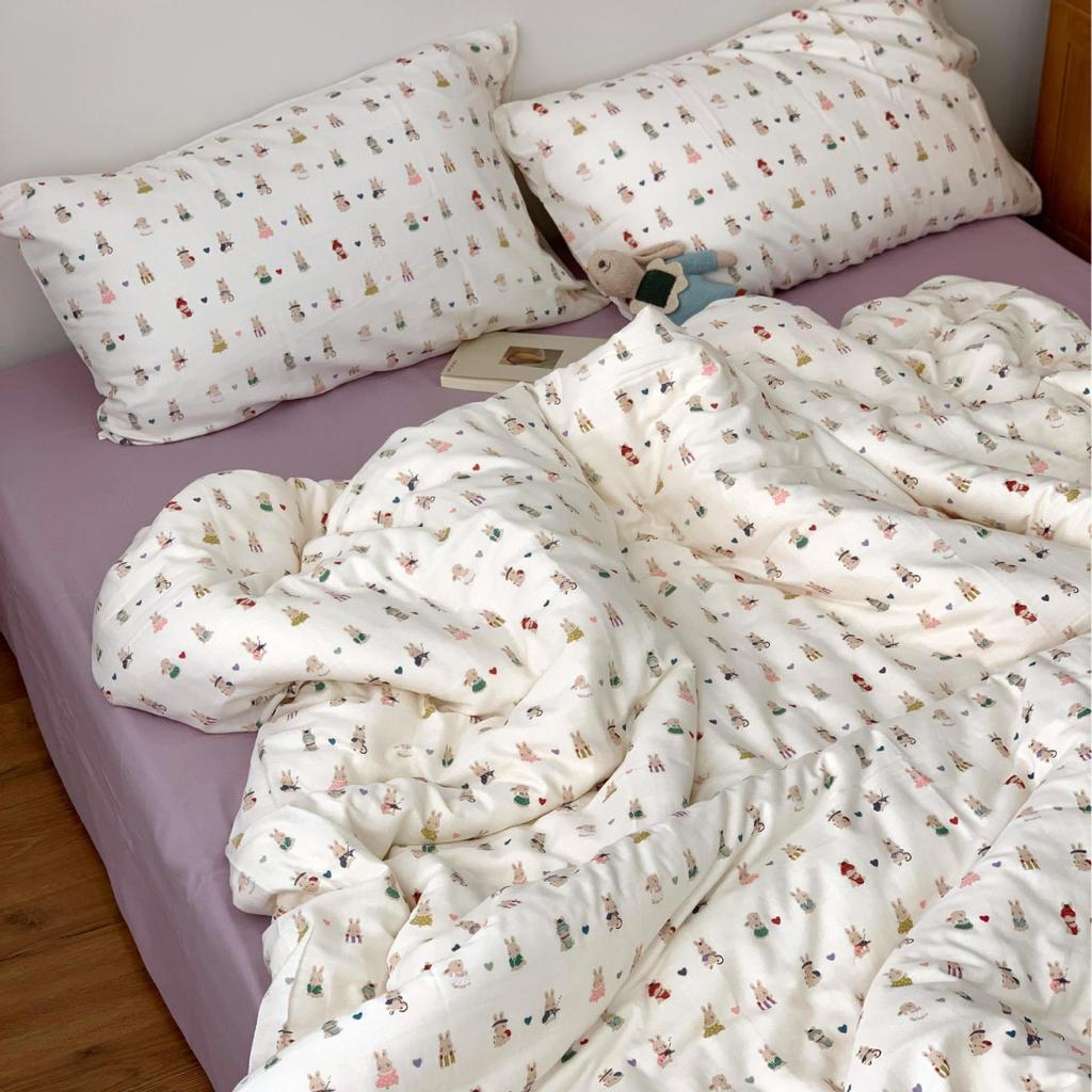 Live Broadcast Explosion Class A Maternal And Infant Grade Cotton Pure Cotton Double-Layer Yarn 4-Pcs Set Student Children'S Dormitory 3Pc Quilt Cover