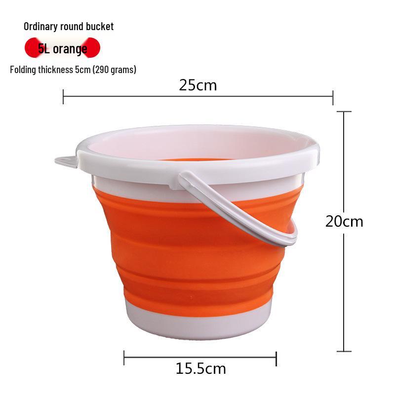 GA5L Портативное складное силиконовое ведро для рыбалки, автомойки и художественных принадлежностей 5 Liters