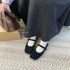 Flat-bottomed Korean Version of Mary Jane Single Shoes Women's Shoes 2025 New Autumn and Winter Black Gentle and Versatile Mao Mao Shoes