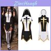Sexy Naughty Nun Costume High Quality Black Fancy Dress For Women's Cosplay And Halloween Parties