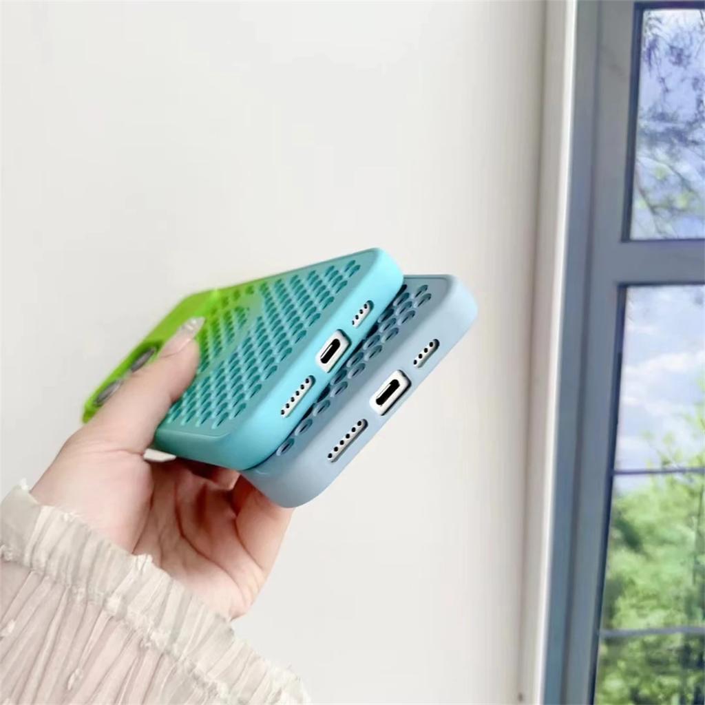 Fashion Colorful Honeycomb Aromatherapy Magnetic Cooling Protective Case for iPhone 15 14 13 12 Pro Max Cooling Shockproof Case