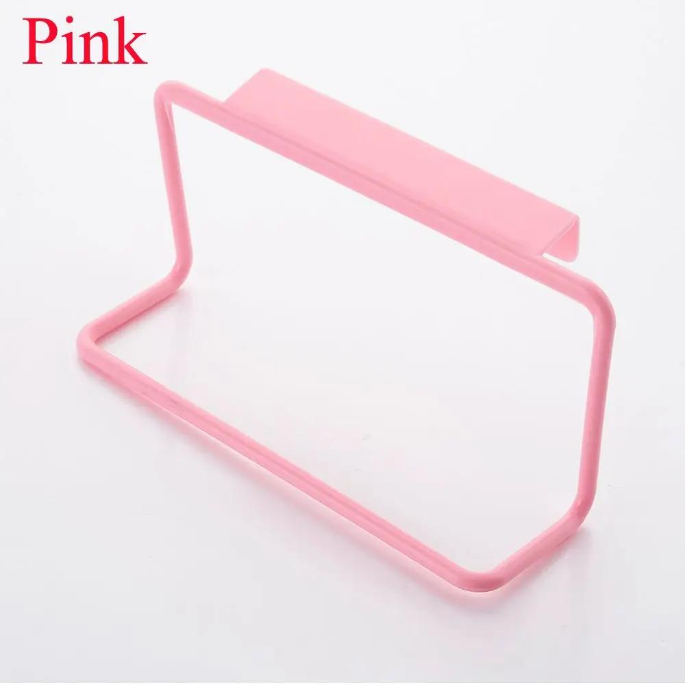 1Pc Over Door Tea Towel Holder Rack Rail Cupboard Hanger Bar Hook Bathroom Kitchen Top Home Organization Candy Colors