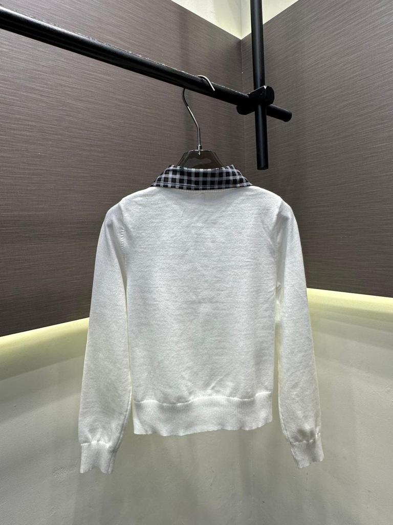 Trendy European Plaid Lapel Knit Two-Piece Long Sleeve for Autumn/Winter