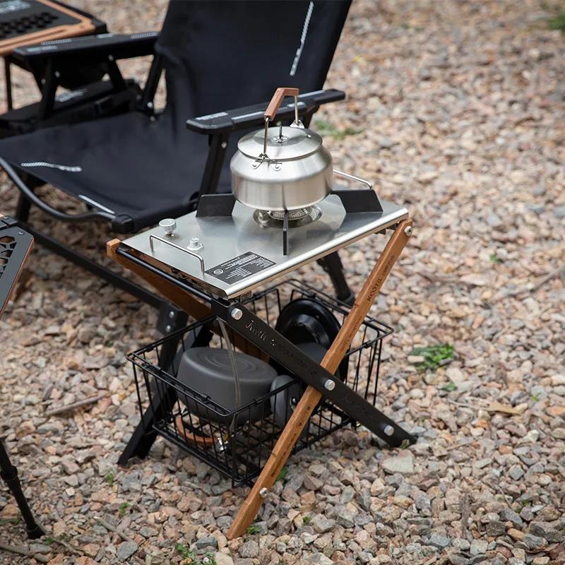 Outdoor Folding Multifunctional Tactical Table Camping X-type Flat Replacement IGT Tables Lightweight Double-layer Storage Rack