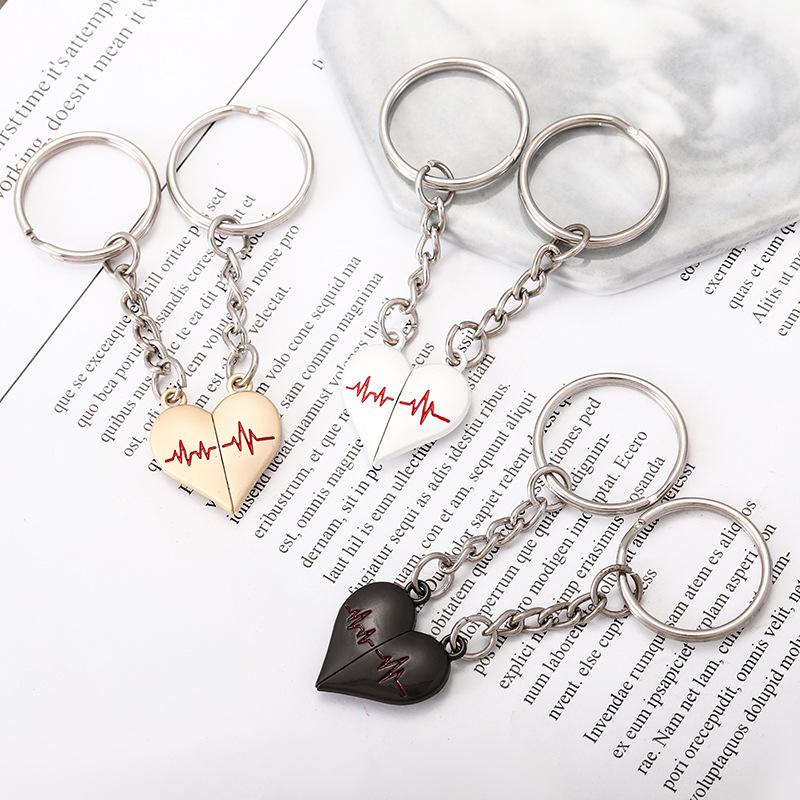 Name Keychains Buy Personalized Magnetic Heart Shaped Keychain Set