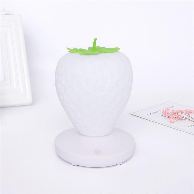 Luce Notturna Alla Fragola, Graziosa Lampada Alla Fragola In Silicone Nursery Led Luce Notturna Carina Per Bambini 3 Modalita Touch Lampada Da Comodino Per Bambini Che Cambia Colore Per