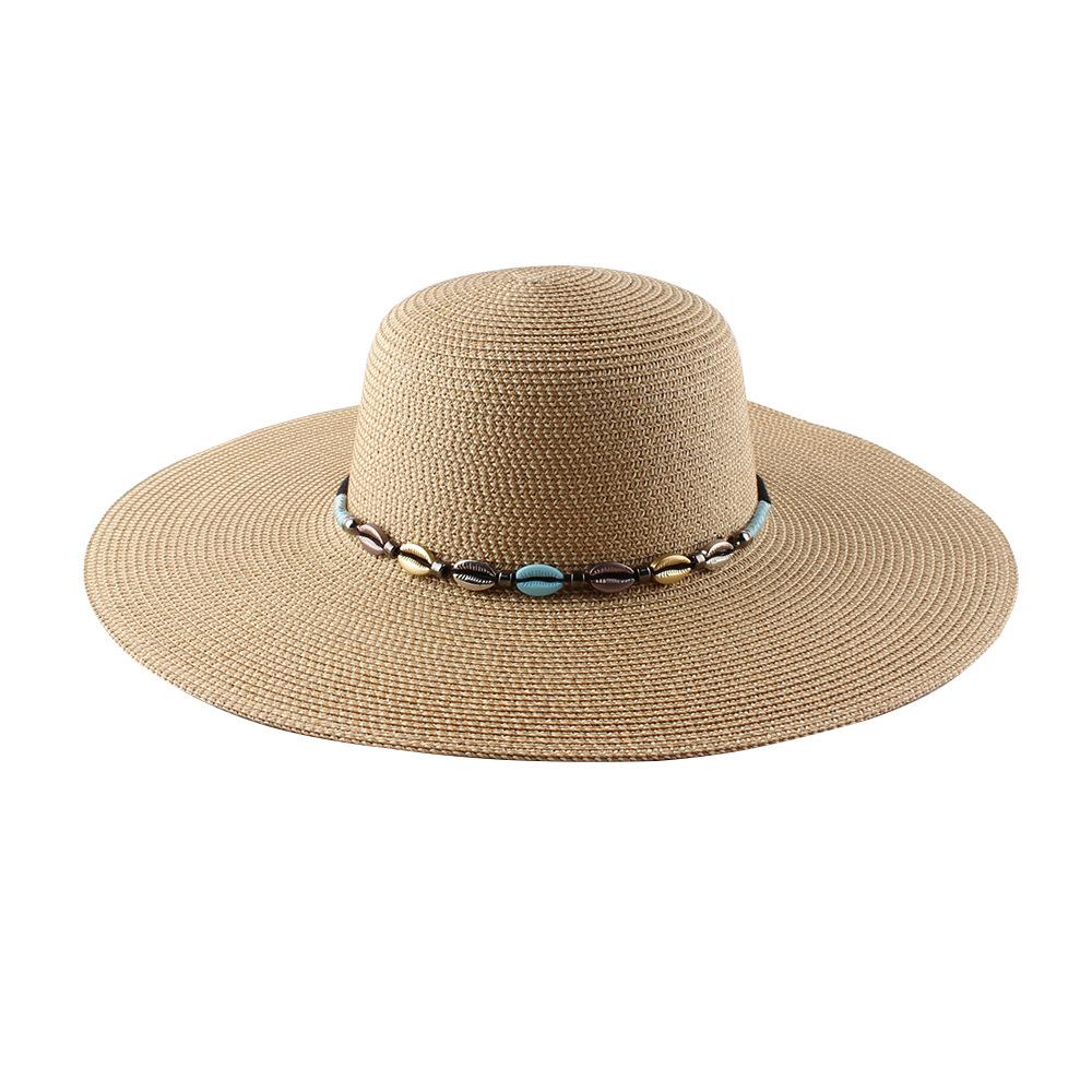 Big edge straw hat sun hat women's summer sun protection hat travel vacation beach hat new dome sun hat