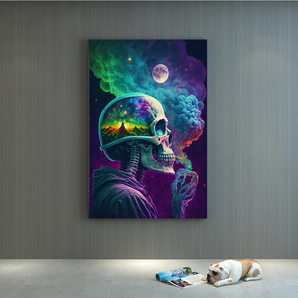 Abstract Universe Starry Sky Skull Head Prints Poster Canvas Painting Hd Modern Wall Art Picture Living Room Bedroom Home Decor