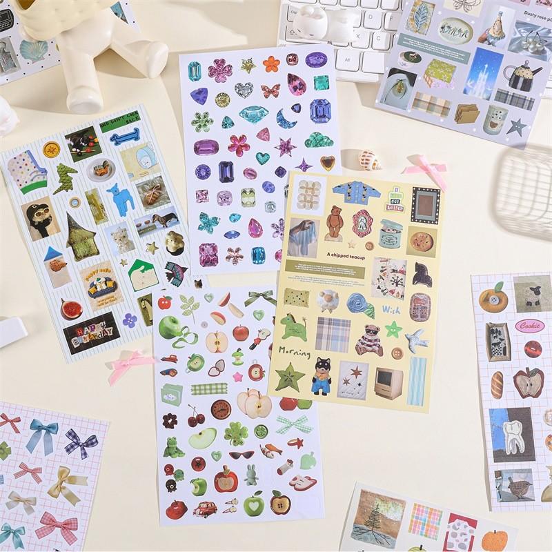 Livro de Adesivos Com Desenhos Fofos de Desenho Animado Para Diários de Estudante e Decoração DIY