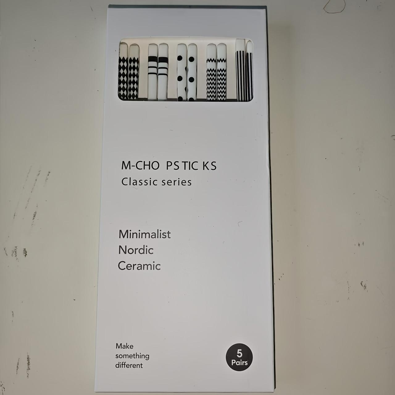 

Elegant Vintage Inspired Ceramic Chopsticks Set1 5Pairs with Gift Box,Heat, Easy to Clean Perfect for Christmas, Valentine s, Mother s Day Graduation Hepburn Style